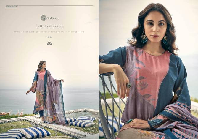 Anahat By Sadhana Muslin Silk Digital Printed Dress Material Wholesale Shop In Surat